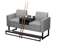 KIBONCY Billiard Hall Sofa Chair, Durable PU Leather Lounge Couch with Thick High-Density Foam Cushion, Sturdy Metal Base & Anti-Slip Foot Pads(C)