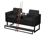 KIBONCY Billiard Hall Sofa Chair, Durable PU Leather Lounge Couch with Thick High-Density Foam Cushion, Sturdy Metal Base & Anti-Slip Foot Pads(E)