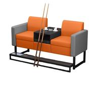 KIBONCY Billiard Hall Sofa Chair, Durable PU Leather Lounge Couch with Thick High-Density Foam Cushion, Sturdy Metal Base & Anti-Slip Foot Pads(A)