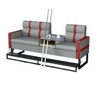 KIBONCY Billiard Lounge Sofa Set, Light Luxury Leather Upholstered Viewing Couch with Metal Base, Comfortable Club Seating for Game Room, Hall(C)