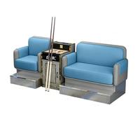 KIBONCY Billiard Viewing Sofa, Pool Hall Spectator Waiting Bench with Functional Side Table, Wear Resistant Leather Lounge Chair for Indoor Club(D)