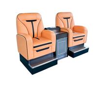 KIBONCY Billiards Hall Sofas and Spectator Chairs, Lounge, Room and Seats, Modern Vertical Tufted Sofa Sets, PU Leather, with Stainless Steel Footrests and Integrated Storage Side Tables(D)