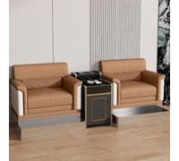 KIBONCY Billiards Room Chair Vintage-Inspired Billiard Armchair Pair, Leather Pool Furniture with Elegant Side Cabinet, Premium Seating for Classic Game Spaces(5)