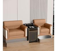 KIBONCY Billiards Room Chair Vintage-Inspired Billiard Armchair Pair, Leather Pool Furniture with Elegant Side Cabinet, Premium Seating for Classic Game Spaces(3)