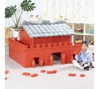 KIBONCY Blocs de Construction en Bois, Ensemble de Construction de Maison, Blocs d'architecture, projets de Bricolage réutilisables, Cadeau d'anniversaire créatif(1388pc)