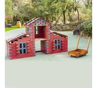 KIBONCY Blocs de Construction en Bois, Ensemble de Construction de Maison, Blocs d'architecture, projets de Bricolage réutilisables, Peinture à Base d'eau respectueuse de l'environnement(598pc)