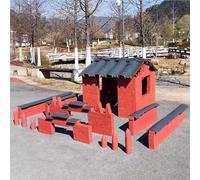 KIBONCY Blocs de Construction en Bois, Ensemble de Construction de Maison en Bois Naturel, Blocs d'architecture, projets de Bricolage réutilisables, Jouets d'apprentissage préscolaire(843pc(upg))
