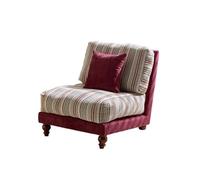 KIBONCY Bohemian Pattern Armless Chair, Chenille Upholstered Accent Mid-Century, Multi-Color for Small Spaces(A)