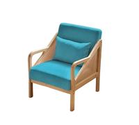 KIBONCY Boho Rattan & Wood Accent Chair, Upholstered Fabric Armchair Mid Century Modern for Living Room Bedroom(C,180cm)