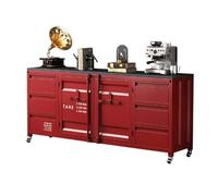 KIBONCY Buffet de Style Industriel, Armoire de Rangement, préparation des Aliments for Restaurant/hôtel, thé, conteneur en Fer forgé(Red,150 * 40 * 90cm)