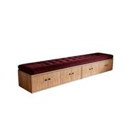 KIBONCY Button Tufted Upholstered Entryway Shoe Organizer Bench, Sturdy Multi Door Wooden Closed Cabinet Seat for Custom Length Hall Household Storage(B,120x40x40cm)
