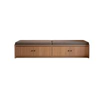 KIBONCY Button Tufted Upholstered Entryway Shoe Organizer Bench, Sturdy Multi Door Wooden Closed Cabinet Seat for Custom Length Hall Household Storage(A,90x40x40cm)