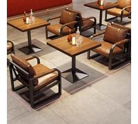 KIBONCY Café, Petit Bar avec canapé, Salon de thé avec Table et chaises en Bois Massif, Banquette Style Industriel, Boutique de Barbecue(A5)