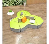 KIBONCY Canapé avec Dossier, Canapé Combiné Modulaire Asymétrique, Sièges Flexibles, for Hall De Bibliothèque, Salle De t Jardin d'enfants, Aucun Assemblage Requis,(D)