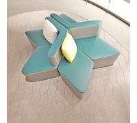 KIBONCY Canapé avec Dossier, Canapé Combiné Modulaire Asymétrique, Sièges Flexibles, for Hall De Bibliothèque, Salle De t Jardin d'enfants, Aucun Assemblage Requis,(L)