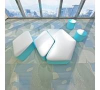 KIBONCY Canapé avec Dossier, Canapé Combiné Modulaire Asymétrique, Sièges Flexibles, for Hall De Bibliothèque, Salle De t Jardin d'enfants, Aucun Assemblage Requis,(R)