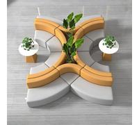 KIBONCY Canapé combiné modulaire créatif, canapés d'attente décontractés, Conception Ergonomique Confortable et Durable, for Le Hall de l'hôtel du Bureau du Centre Commercial(3.6 * 2.55m)