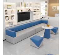 KIBONCY Canapé d'angle modulaire, canapé de réception en Cuir Griffe de Chat avec Cadre en Bois Massif, mobilier de Salle d'attente en Forme de L for Cabinet Dentaire, Salon(B)