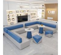 KIBONCY Canapé d'angle modulaire, canapé de réception en Cuir Griffe de Chat avec Cadre en Bois Massif, mobilier de Salle d'attente en Forme de L for Cabinet Dentaire, Salon(H)