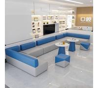 KIBONCY Canapé d'angle modulaire, canapé de réception en Cuir Griffe de Chat avec Cadre en Bois Massif, mobilier de Salle d'attente en Forme de L for Cabinet Dentaire, Salon(I)