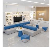 KIBONCY Canapé d'angle modulaire, canapé de réception en Cuir Griffe de Chat avec Cadre en Bois Massif, mobilier de Salle d'attente en Forme de L for Cabinet Dentaire, Salon(G)