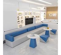 KIBONCY Canapé d'angle modulaire, canapé de réception en Cuir Griffe de Chat avec Cadre en Bois Massif, mobilier de Salle d'attente en Forme de L for Cabinet Dentaire, Salon(C)