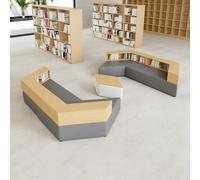 KIBONCY Canapé De Bibliothèque Modulaire avec Bibliothèque Intégrée, Ensemble De Sièges Créatifs Et Doux for Salle De Lecture Scolaire, Zone De Réception Institutionnelle, Mobilier(B)