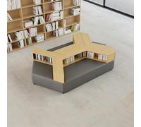 KIBONCY Canapé De Bibliothèque Modulaire avec Bibliothèque Intégrée, Ensemble De Sièges Créatifs Et Doux for Salle De Lecture Scolaire, Zone De Réception Institutionnelle, Mobilier(F)