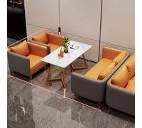 KIBONCY Canapé de détente Lumineux et Luxueux for Salon de thé au Lait, Espace Lounge for négociations et réception, Banquette de Restaurant Commercial, Combinaison Table et chaises(A3)