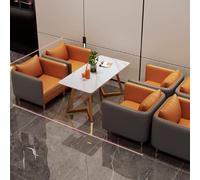 KIBONCY Canapé de détente Lumineux et Luxueux for Salon de thé au Lait, Espace Lounge for négociations et réception, Banquette de Restaurant Commercial, Combinaison Table et chaises(A5)