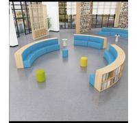 KIBONCY Canapé de Jeu modulable, Ensemble canapés d'angle modulables en Cuir, rangements for Livres, for établissement Formation, librairie, Espace détente, réception, Salle Lecture(5)