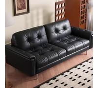 KIBONCY Canapé en Cuir, canapé de Luxe Haut de Gamme en Cuir de Vache, Couche supérieure de Salon, Style Chinois, Meubles rétro français, Nouveau modèle 2025(3m)