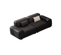 KIBONCY Canapé en Cuir de Vachette Noir de première qualité, canapés rembourrés Confortables, canapés Modernes à siège Large, for Bureau, Salon, réception d'affaires(C)