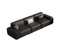 KIBONCY Canapé en Cuir de Vachette Noir de première qualité, canapés rembourrés Confortables, canapés Modernes à siège Large, for Bureau, Salon, réception d'affaires(D)