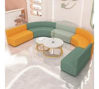 KIBONCY Canapé en Forme De L/C À Épissure Libre, Ensemble De Canapés Sectionnels À Combinaison Modulaire, avec Tables D'appoint Et Tabourets for Le Hall du Bureau, Salon De Beauté