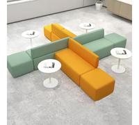 KIBONCY Canapé en Forme De L/C À Épissure Libre, Ensemble De Canapés Sectionnels À Combinaison Modulaire, avec Tables D'appoint Et Tabourets for Le Hall du Bureau, Salon De Beauté