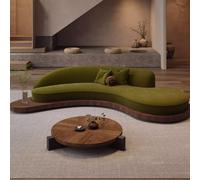 KIBONCY Canapé incurvé et de Forme irrégulière, parquet en Bois Massif, canapé Vert. Zone de réception for Le Hall de l'hôtel d'une Maison d'hôtes de Petit Espace de Vie dans Le Salon(B,3m)