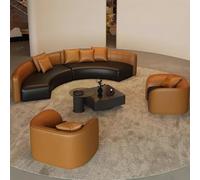 KIBONCY Canapé incurvé Semi-Circulaire, sièges de Forme Unique for Bureaux, centres de Vente, Halls d'hôtel et Salons d'affaires Mobilier de réception de Luxe léger Haut de Gamme(B,3.2m)