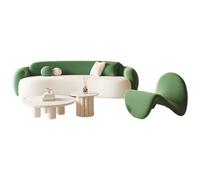 KIBONCY Canapé Moderne incurvé en Forme de Nuage pour Le Salon, canapé de Sol Paresseux, canapé LoveSeat 3 Places, canapés de Loisirs Confortables sans os pour Chambre à Coucher, Appartement(E)