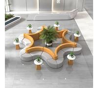 KIBONCY Canapé modulaire de Bureau, sièges Confortables, Cadre en Bois Massif et Mousse Haute densité, for Le Hall de l'entreprise du Centre d'affaires(5.36m)