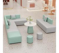 KIBONCY Canapé Rembourré en Forme De L, Ensemble De Canapés Sectionnels Modulaires Modernes, avec Poufs Et Tables D'appoint, for Hall De Bureau, Salon D'hôtel, Salon(K)