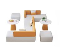KIBONCY Canapé Rembourré en Forme De L, Ensemble De Canapés Sectionnels Modulaires Modernes, avec Poufs Et Tables D'appoint, for Hall De Bureau, Salon D'hôtel, Salon(G)