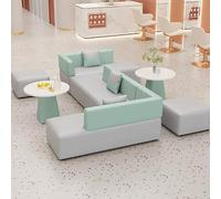 KIBONCY Canapé Rembourré en Forme De L, Ensemble De Canapés Sectionnels Modulaires Modernes, avec Poufs Et Tables D'appoint, for Hall De Bureau, Salon D'hôtel, Salon(H)