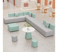 KIBONCY Canapé Rembourré en Forme De L, Ensemble De Canapés Sectionnels Modulaires Modernes, avec Poufs Et Tables D'appoint, for Hall De Bureau, Salon D'hôtel, Salon(J)