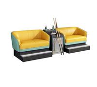 KIBONCY Canapé rembourré en Forme de Lingot, canapé de Luxe léger for Salle de Jeux, siège de visualisation en Cuir Confortable avec Repose-Pieds en métal(E)