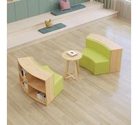 KIBONCY Canapé Semi-Circulaire avec Rangement, canapé d'angle modulable, Ensemble de sièges modulaires Souples en Forme d'anneau, for Salle Lecture, bibliothèque ou Centre Formation(3)