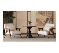 KIBONCY Canapé Simple Moderne inspiré de la Dynastie Song - Chaise Longue Ergonomique avec Cadre en Bois Massif for hôtel, Balcon et réception(D)