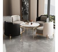 KIBONCY Canapé Simple VIP Minimaliste Moderne - Chaise Longue De Luxe for Bureau, Café, Réception - Tissu Respirant Et Base en Acier Au Carbone(C)