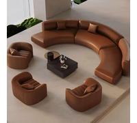 KIBONCY Canapé sur Mesure de Forme Demi-Circulaire, canapé de Hall d'hôtel de Bureau de Vente rétro, canapé de Salon for réunion et réception dans Le Club-House(C,3.2m)