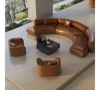 KIBONCY Canapé sur Mesure de Forme Demi-Circulaire, canapé de Hall d'hôtel de Bureau de Vente rétro, canapé de Salon for réunion et réception dans Le Club-House(B,3.8m)